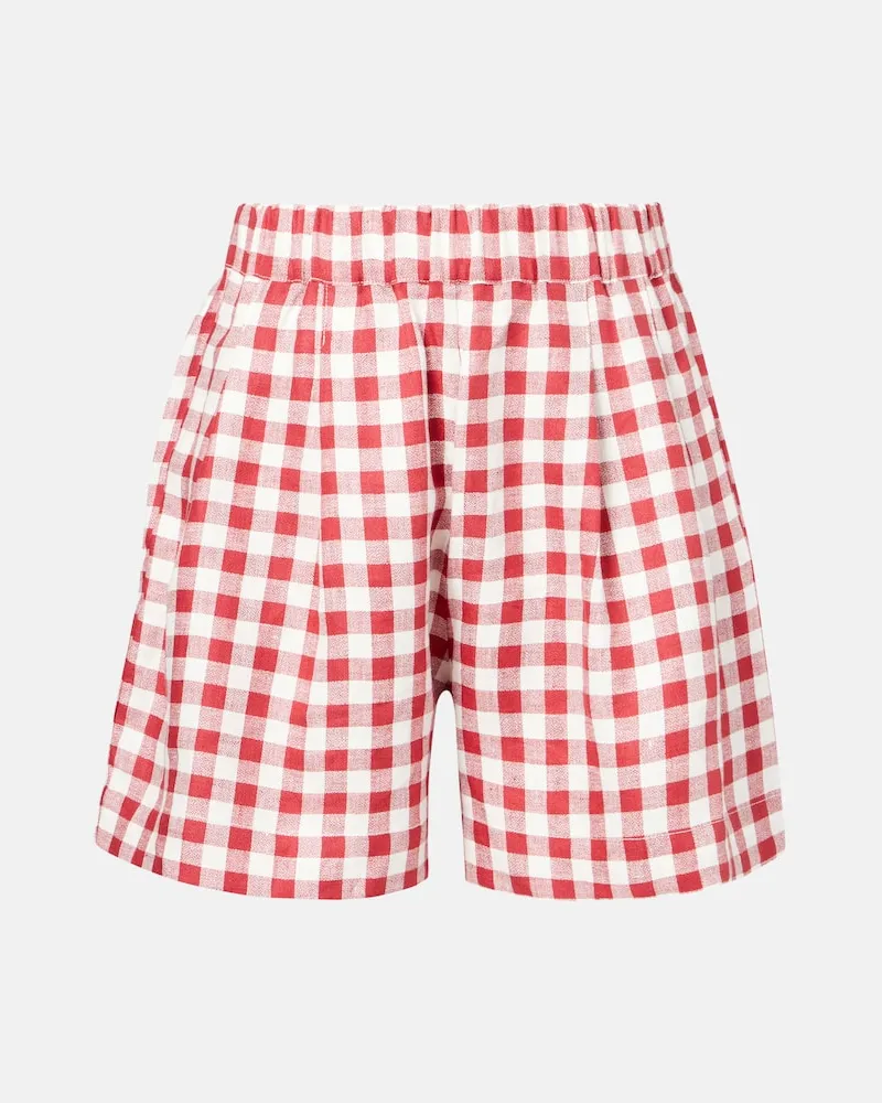 ASCENO Shorts aus Leinen Rot