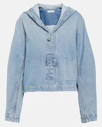 Alaïa Alaia Cropped-Jeansjacke Blau