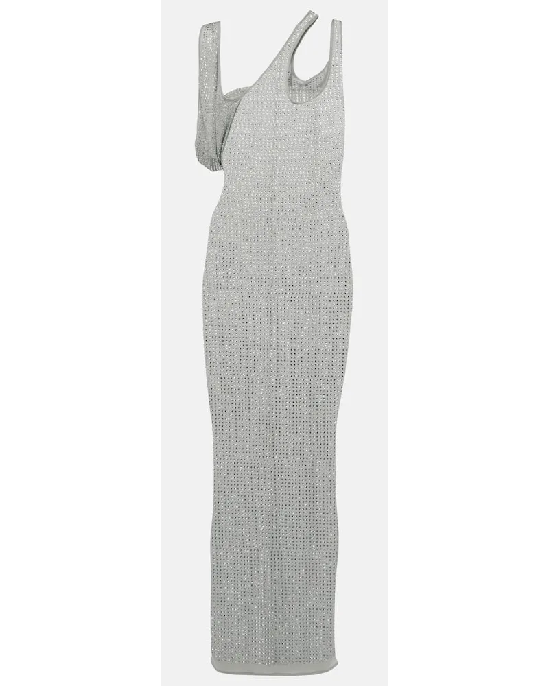 ATTICO Verziertes Midikleid aus Jersey Silber