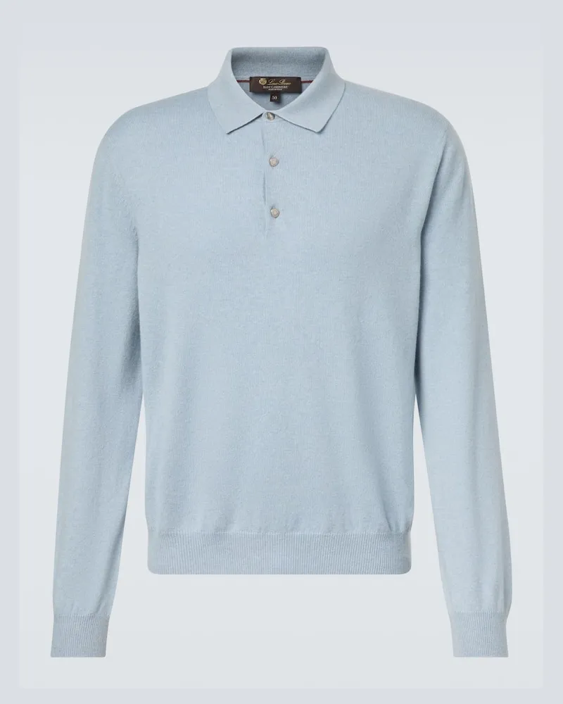 Loro Piana Polopullover aus Kaschmir Blau