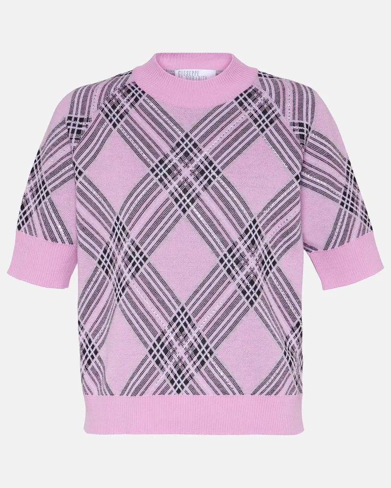 Giuseppe di Morabito Verziertes Top aus Wolle Pink