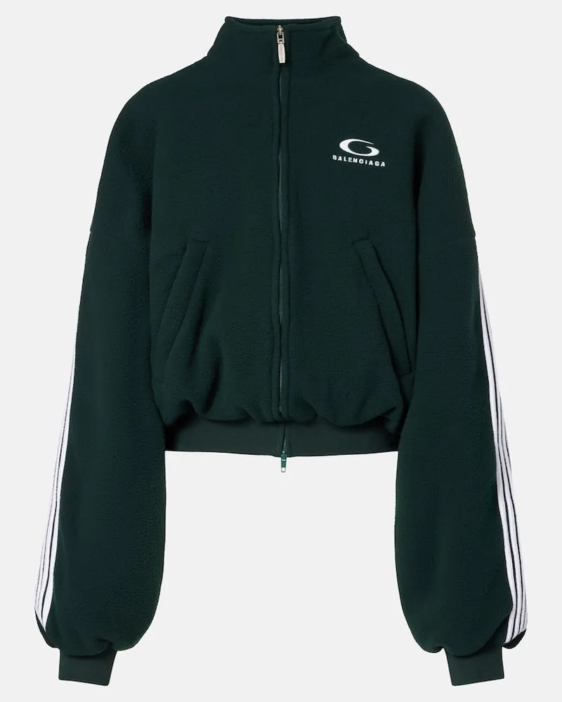 Balenciaga Jacke Loop Sports Icon aus Fleece Grün
