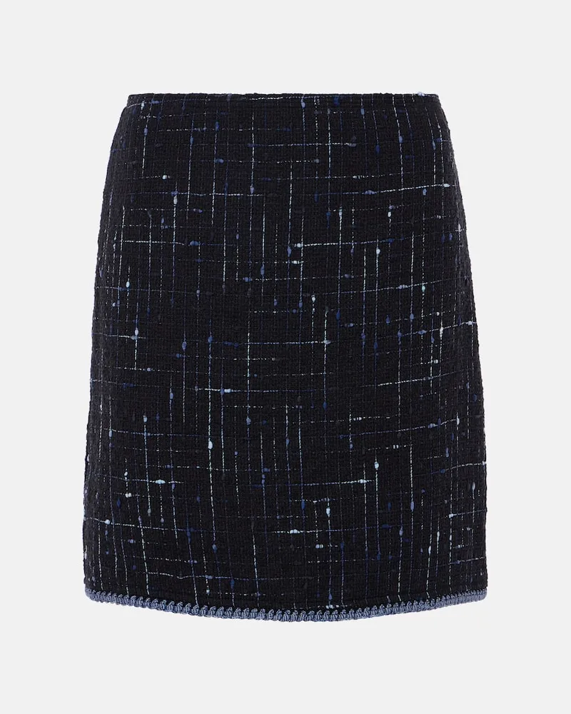 Etro Minirock aus Tweed Blau