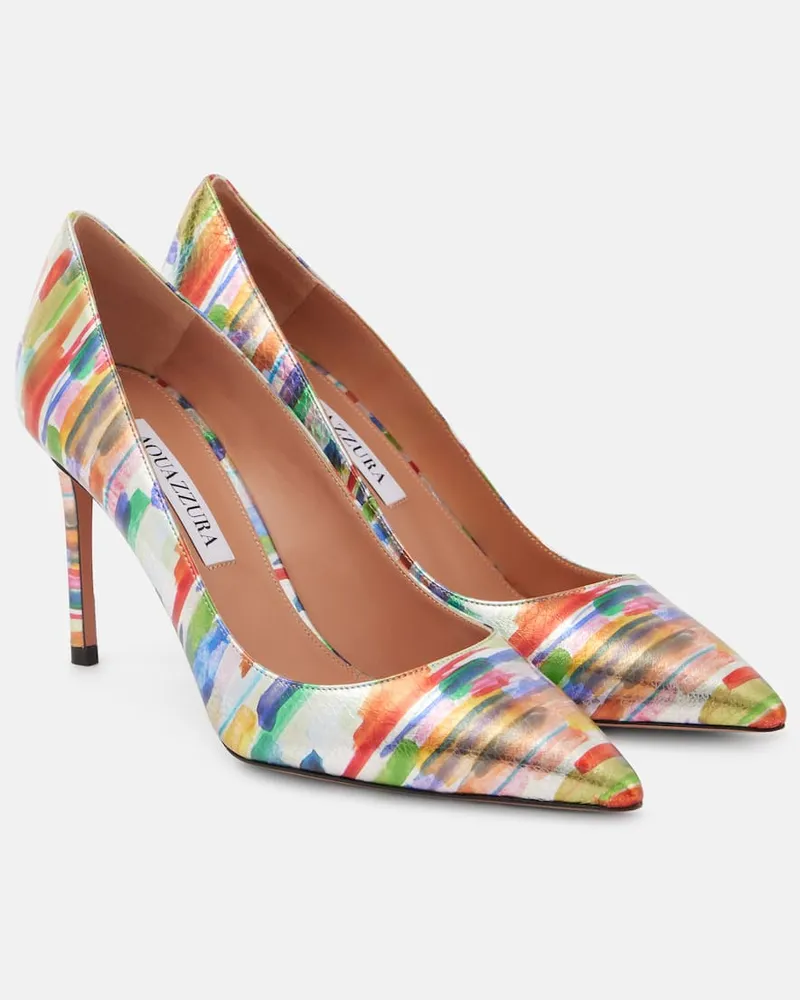 Aquazzura Pumps Purist 85 aus Metallic-Leder Multicolor