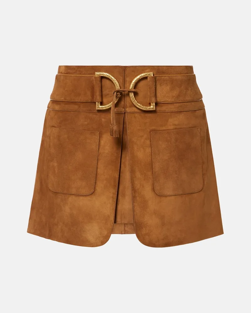 Tom Ford Minirock aus Veloursleder Braun
