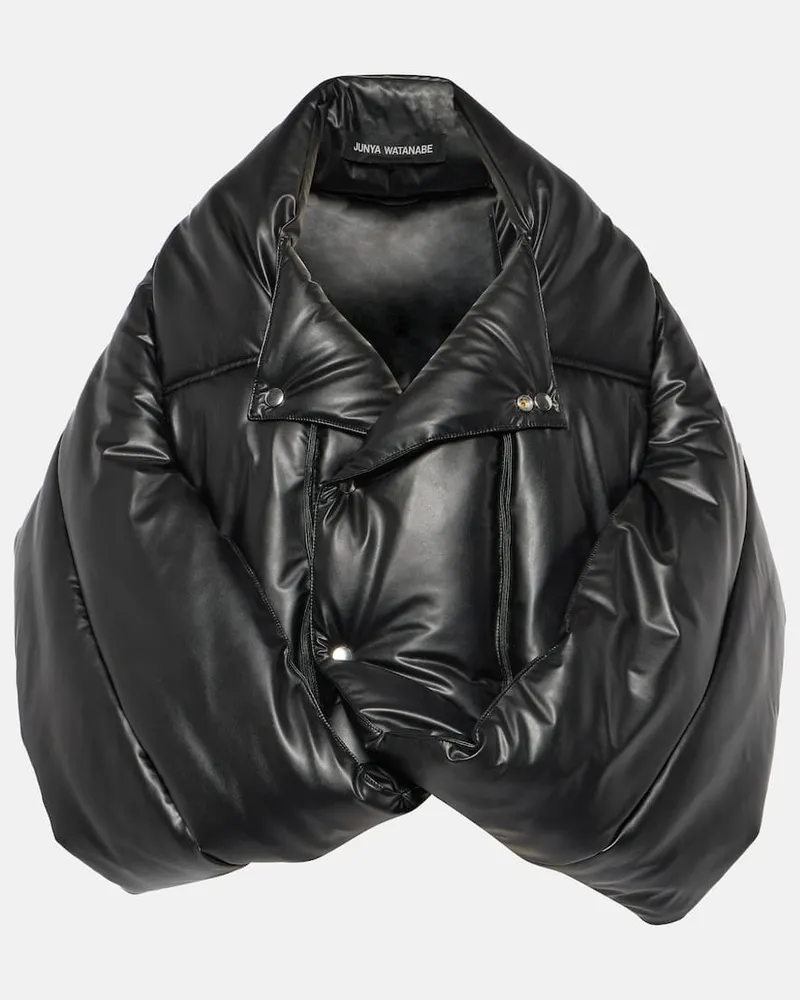 Junya Watanabe Bomberjacke aus Lederimitat Schwarz