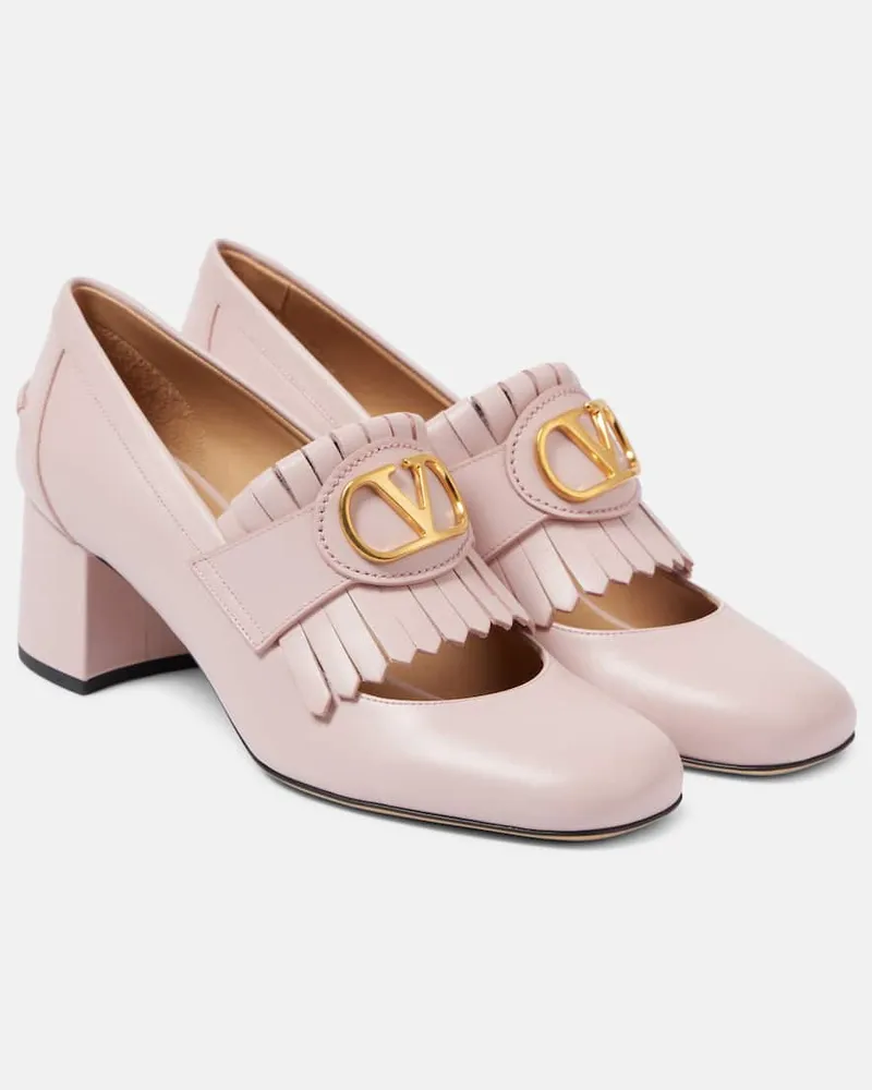 Valentino Garavani Loafer-Pumps VLogo Signature 55 aus Leder Pink