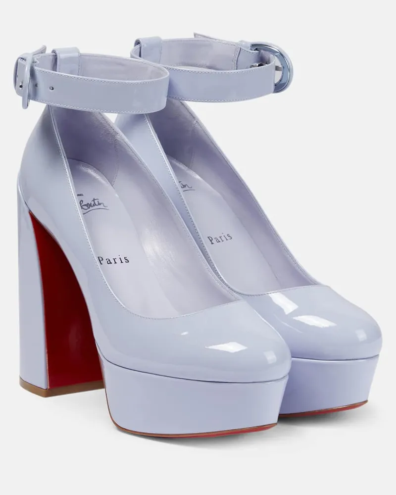 Christian Louboutin Plateau-Pumps Movida Strap aus Lackleder Violett