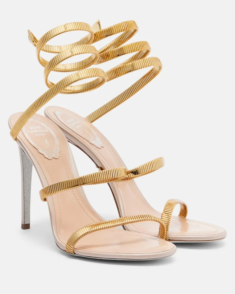 René Caovilla Sandalen Juniper aus Metallic-Leder Gold
