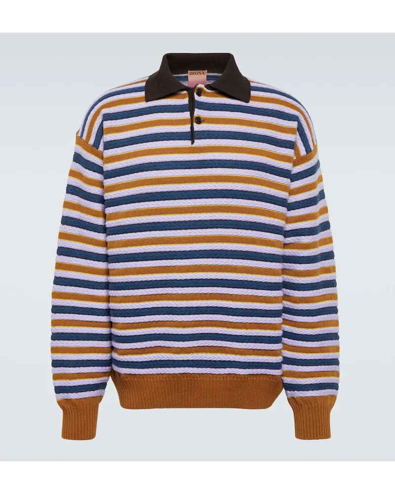 Ermenegildo Zegna X The Elder Statesman Polopullover aus Kaschmir und Wolle Multicolor