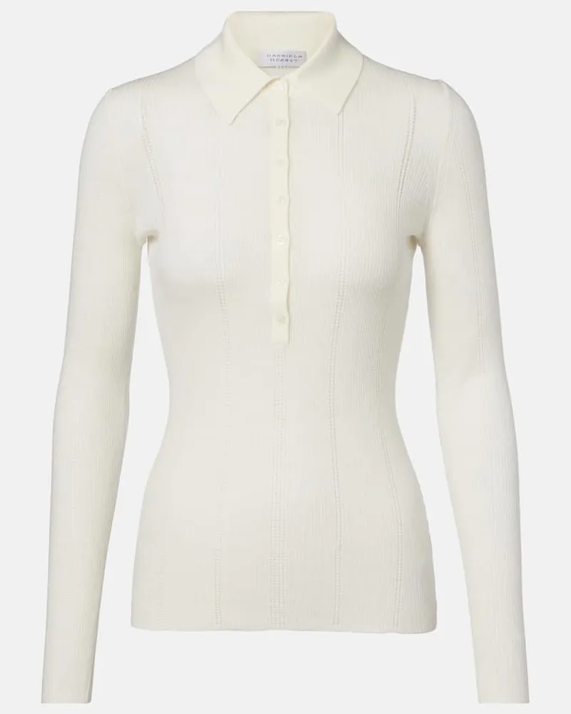 Gabriela Hearst Polopullover Sophia aus Wolle Weiß