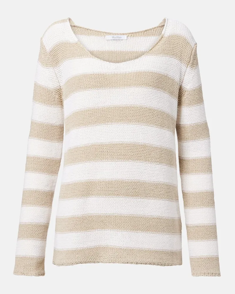 Max Mara Pullover Palazzi aus Leinen und Baumwolle Beige