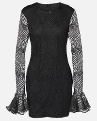 ROTATE Birger Christensen Minikleid mit Mesh Schwarz