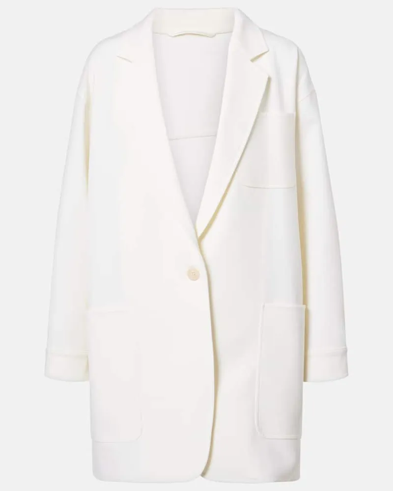 Max Mara Blazer Orlaya aus einem Wollgemisch Weiß