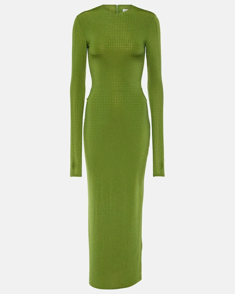Alex Perry Maxikleid aus Jersey mit Kristallen Grã¼n
