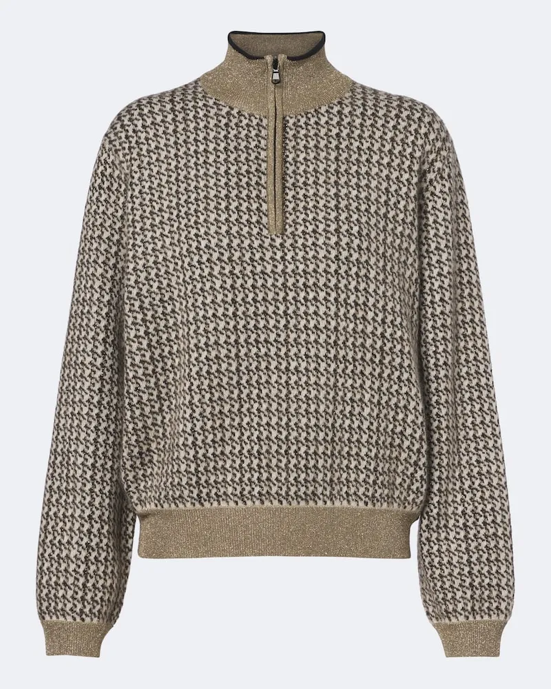 Brunello Cucinelli Pullover aus Lamé Braun