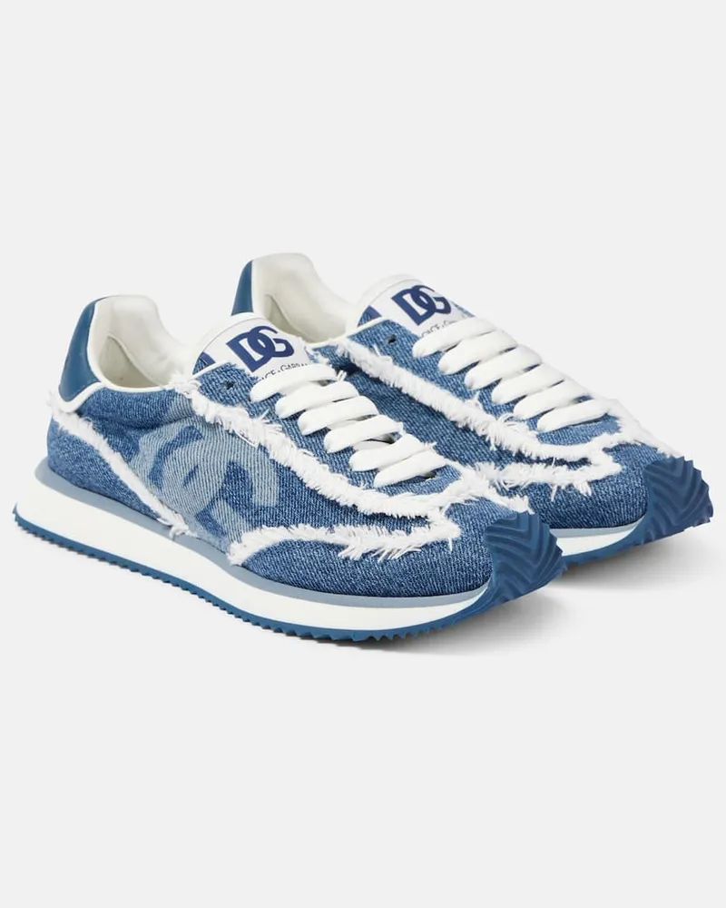 Dolce & Gabbana Sneakers Aria aus Denim Blau
