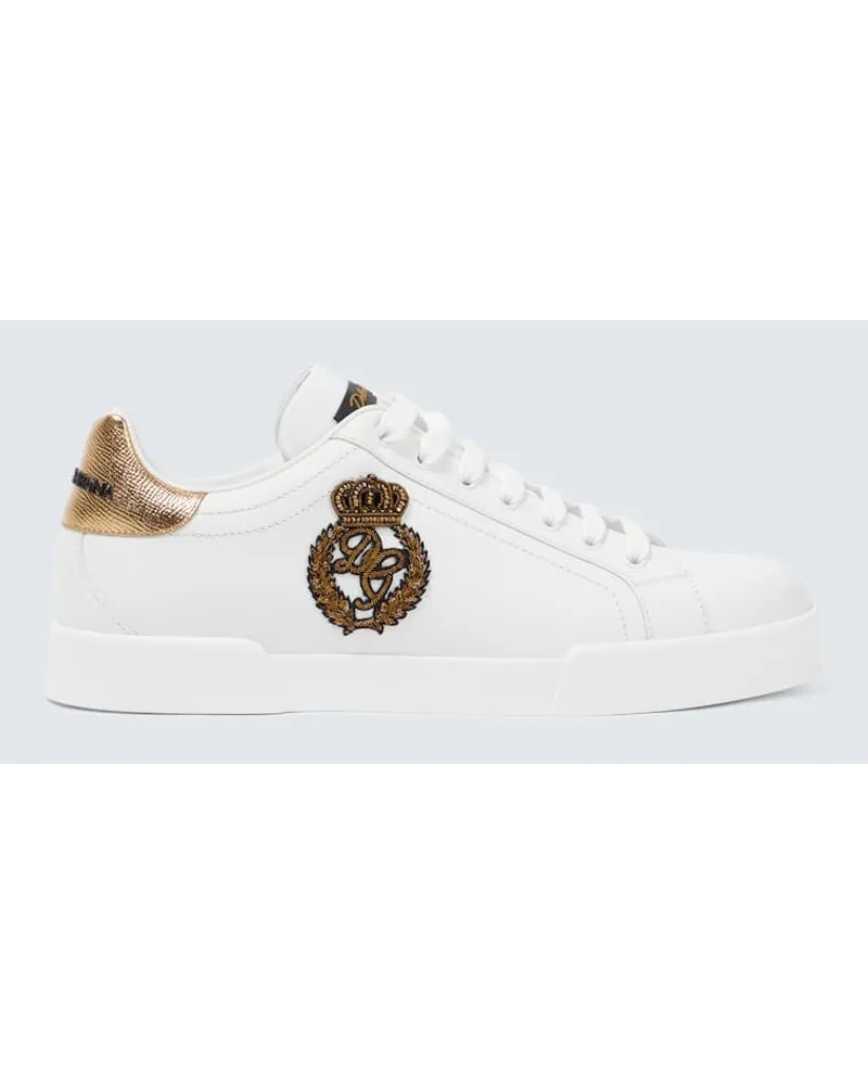 Dolce & Gabbana Sneakers Portofino aus Leder Weiss