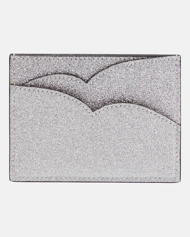 Christian Louboutin Kartenetui Hot Chick aus Leder Silber