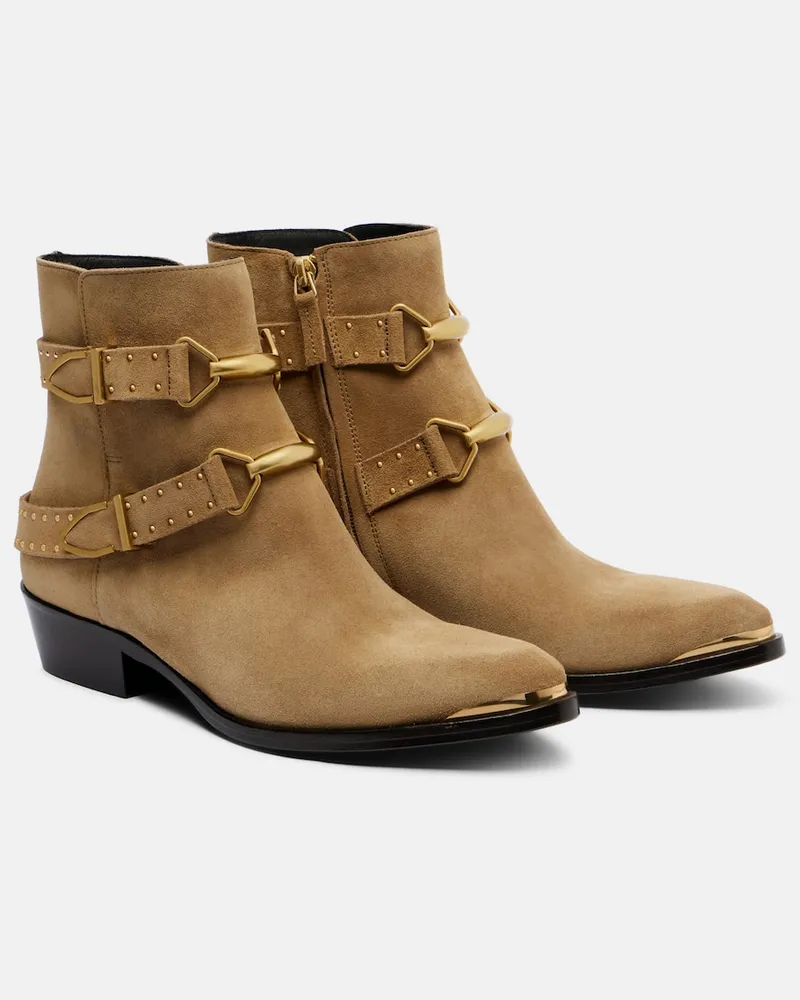 Isabel Marant Ankle Boots Zalya aus Veloursleder Beige
