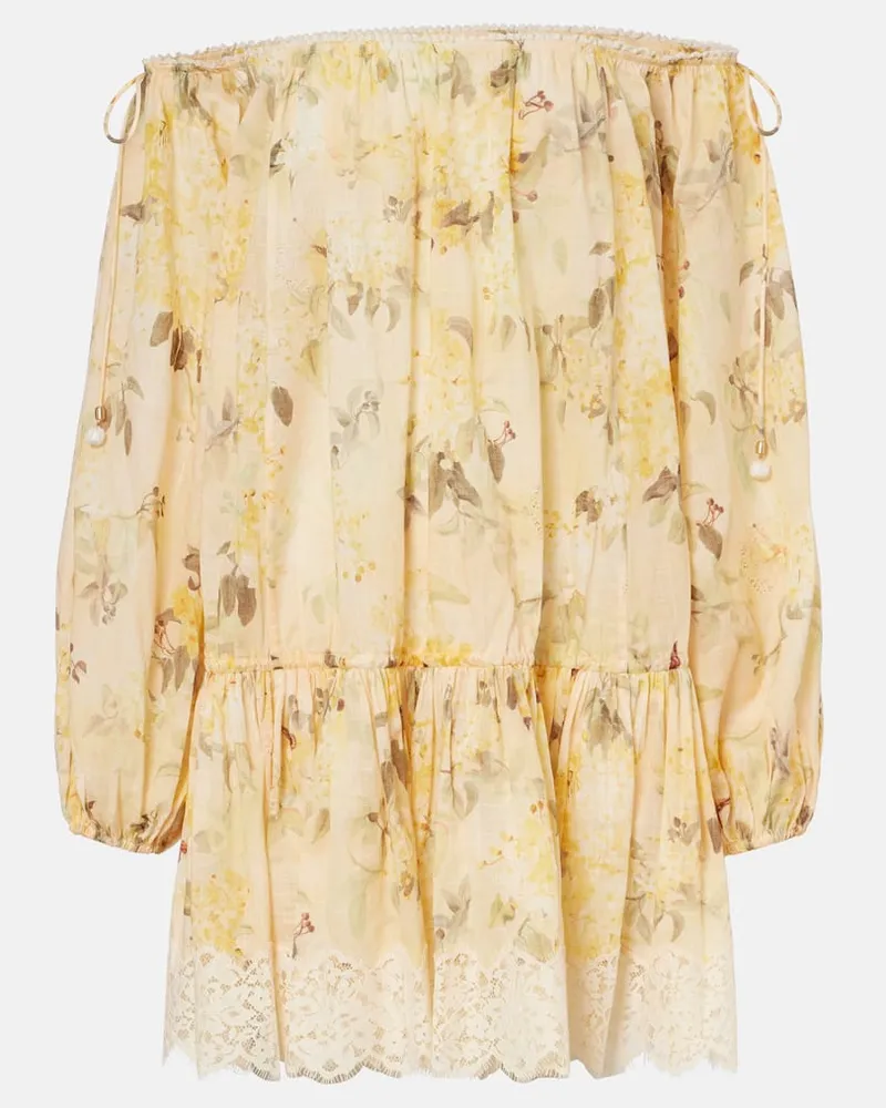 Zimmermann Minikleid aus Baumwolle Multicolor