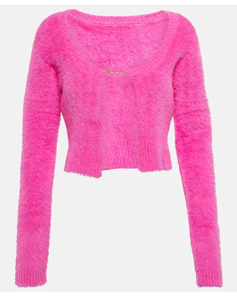Jacquemus Cropped-Cardigan La Maille Neve Pink