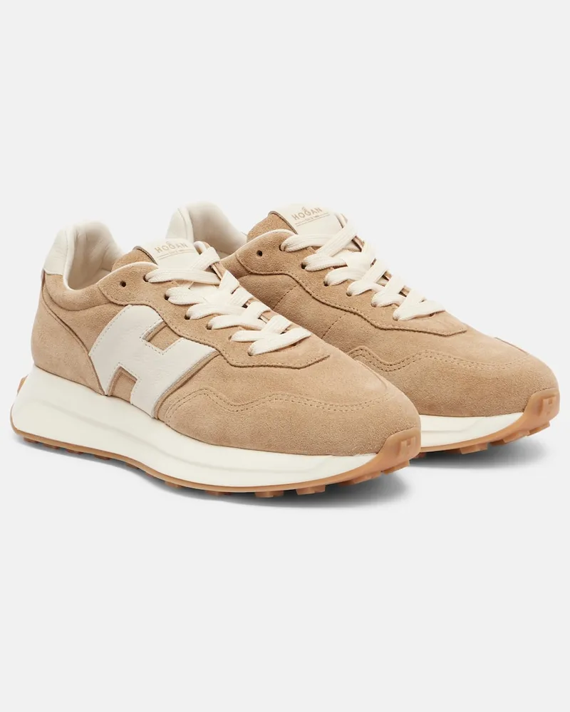 Hogan Sneakers H641 aus Veloursleder Beige