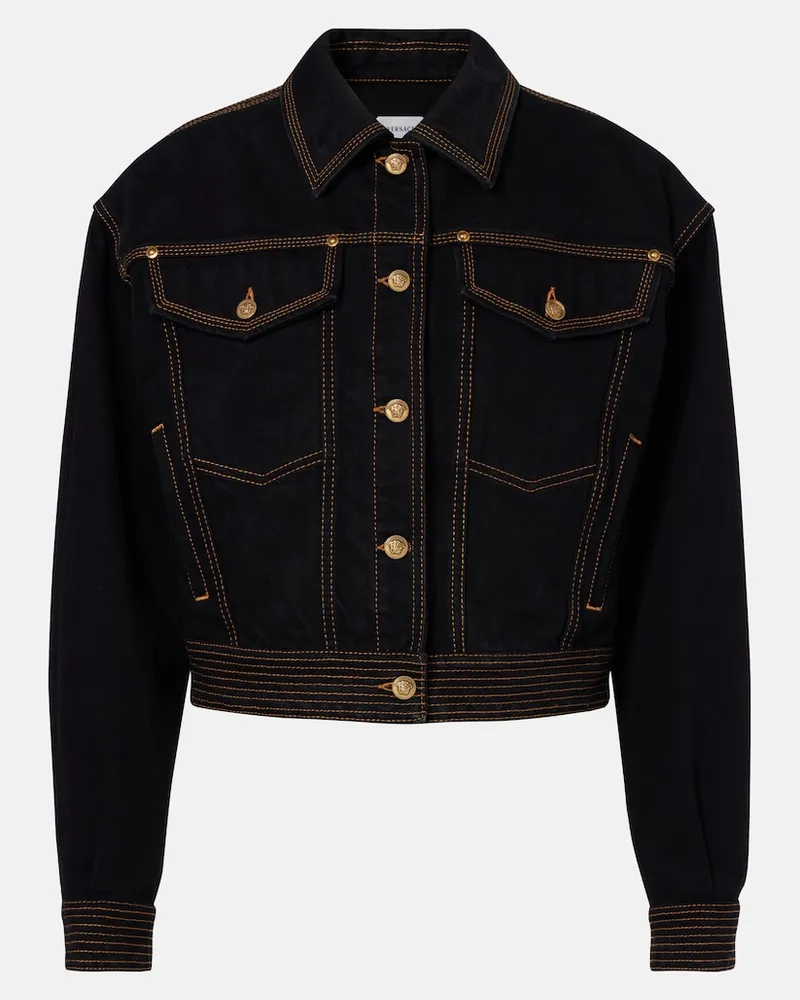 Versace Jeansjacke Medusa Schwarz