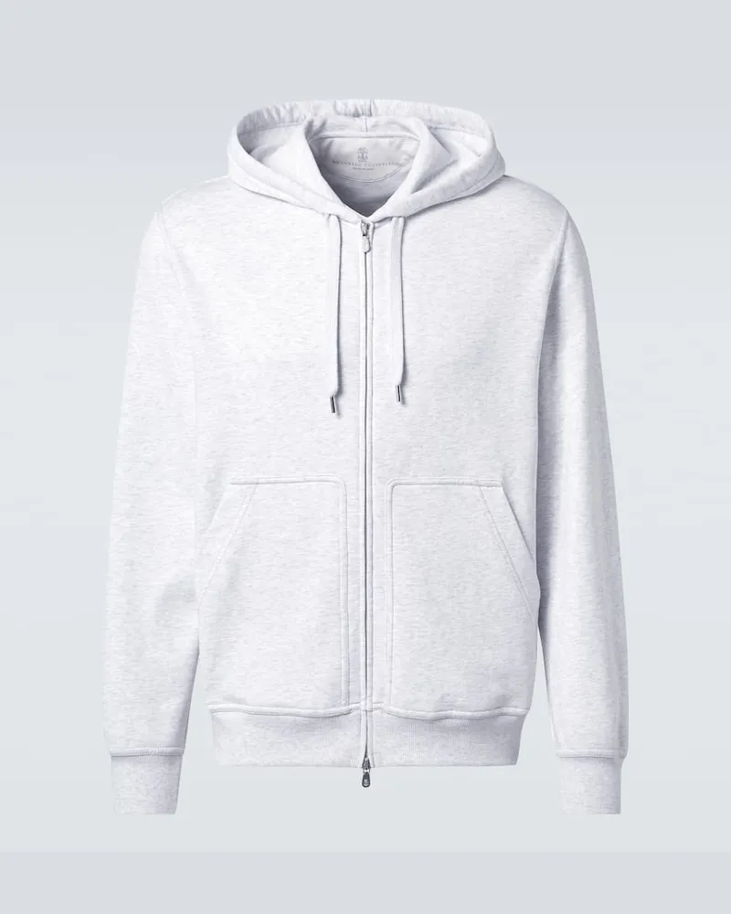 Brunello Cucinelli Kapuzenjacke aus Jersey Grau