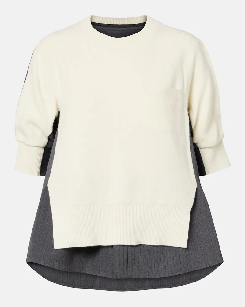 Sacai Pullover aus Wolle Weiß
