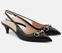 Slingback-Pumps Horsebit GG aus Leder