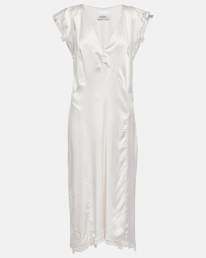 Isabel Marant Midikleid Jordina aus einem Seidengemisch Weiß