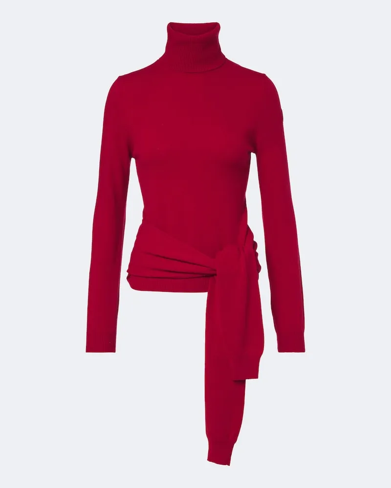 Moncler Rollkragenpullover aus Wolle und Kaschmir Rot