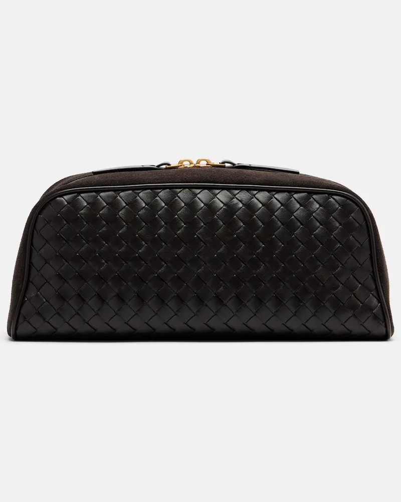 Bottega Veneta Clutch Intrecciato aus Leder Braun