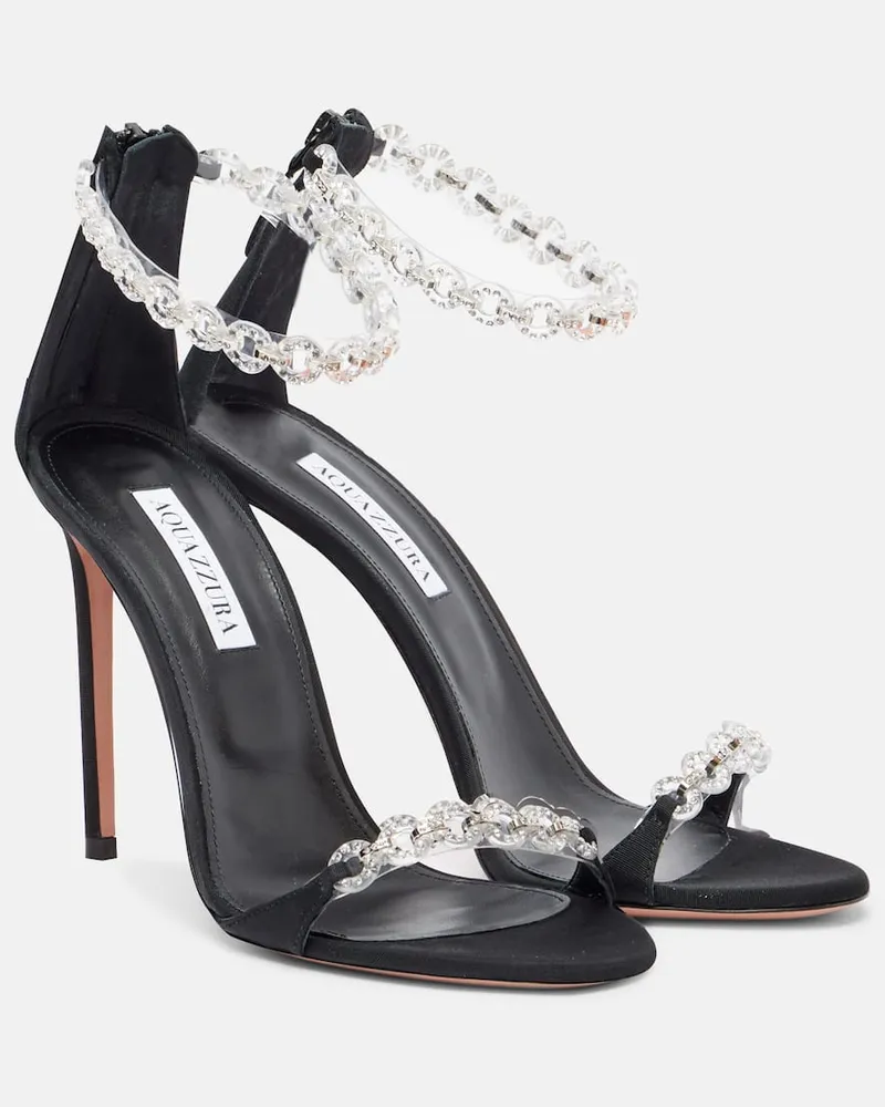 Aquazzura Sandalen Bijoux 105 mit Kristallen Schwarz