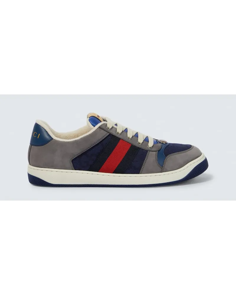 Gucci Sneakers Screener mit Veloursleder Blau