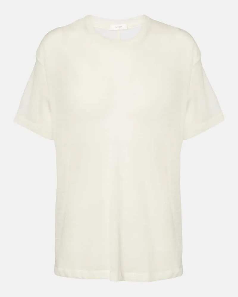 The Row T-Shirt Lila aus Kaschmir Weiß