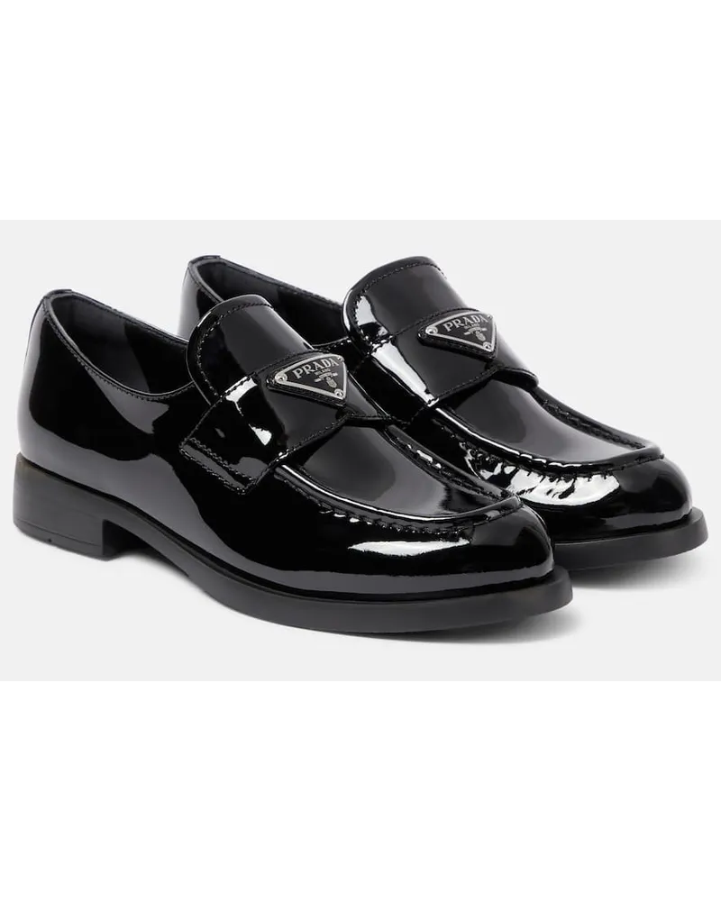 Prada Loafers aus Lackleder Schwarz