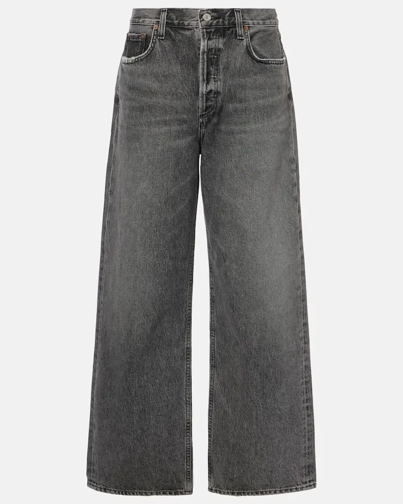 AGOLDE Mid-Rise Wide-Leg Jeans Low Slung Baggy Grau