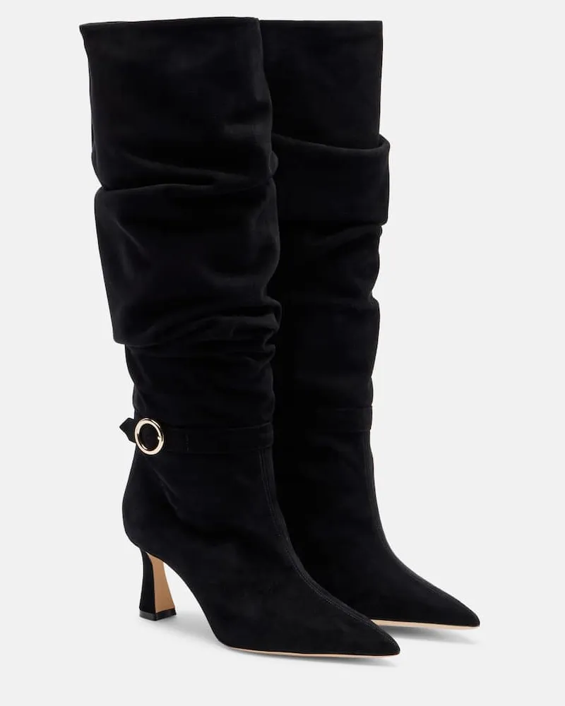 Malone Souliers Stiefel Melina 70 aus Veloursleder Schwarz