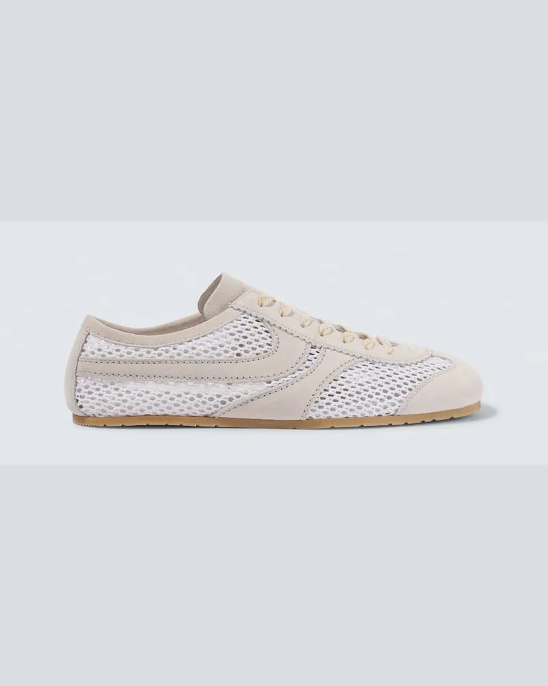 Dries van Noten Sneakers mit Veloursleder Weiß