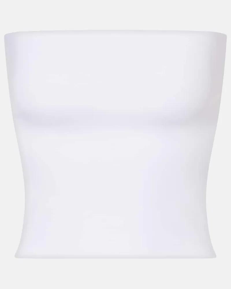 Brunello Cucinelli Bandeau-Top aus Jersey Weiß