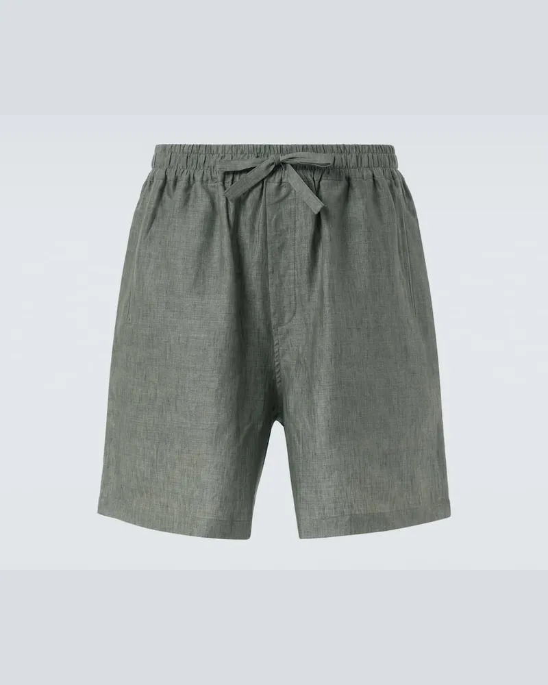 SAMAN AMEL Shorts aus Leinen Grün