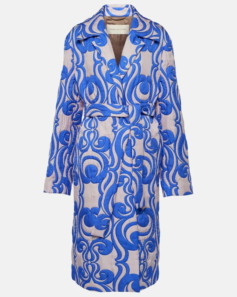 Dries van Noten Mantel aus einem Seidengemisch Blau
