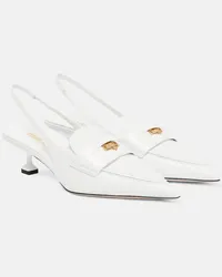 Miu Miu Slingback-Pumps aus Leder Weiss