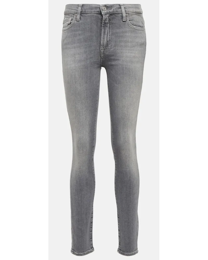 7 for all mankind Mid-Rise Skinny Jeans Slim Illusion Grau