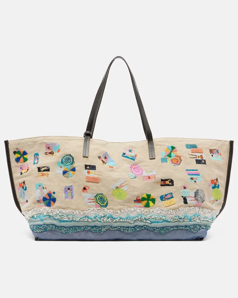 STAUD Tote Christos Large aus Canvas Multicolor