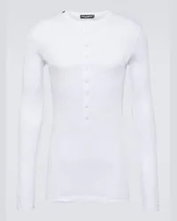 Dolce & Gabbana Henley-Hemd Re-Edition aus Baumwoll-Jersey Weiss