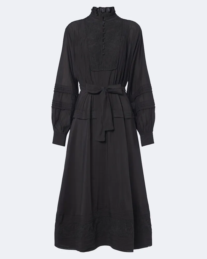 Ralph Lauren Besticktes Midikleid Schwarz