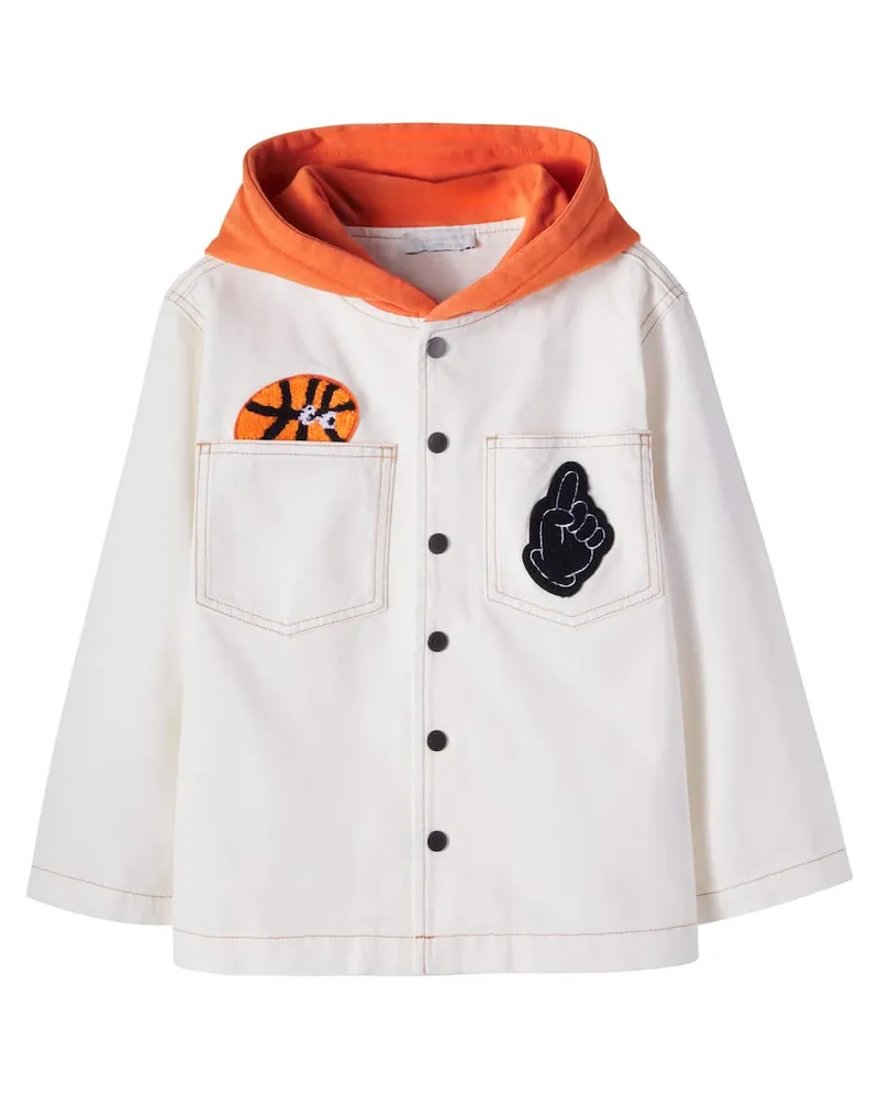 Stella McCartney Kids Jacke aus Baumwoll-Canvas Weiß